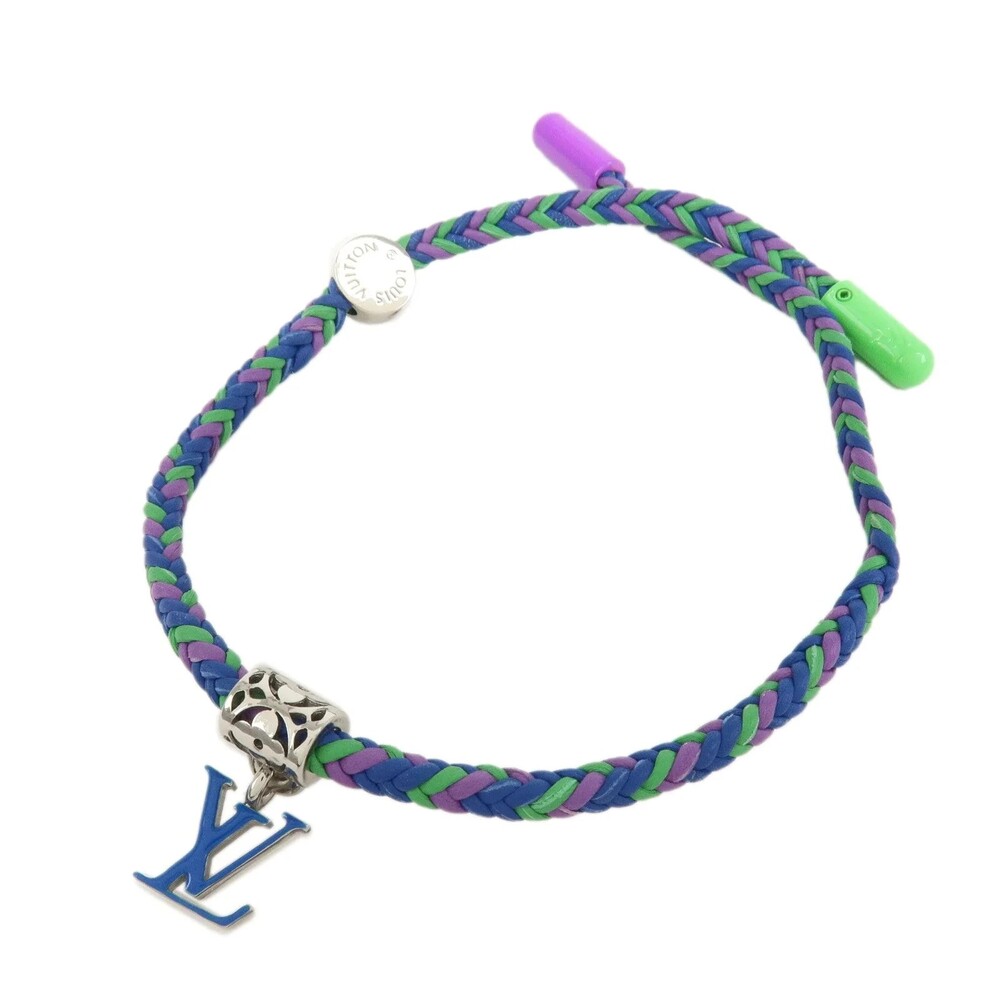 7242 - Louis Vuitton Leather Metal Bracelet Friendship Multicolor - Medium / Blu